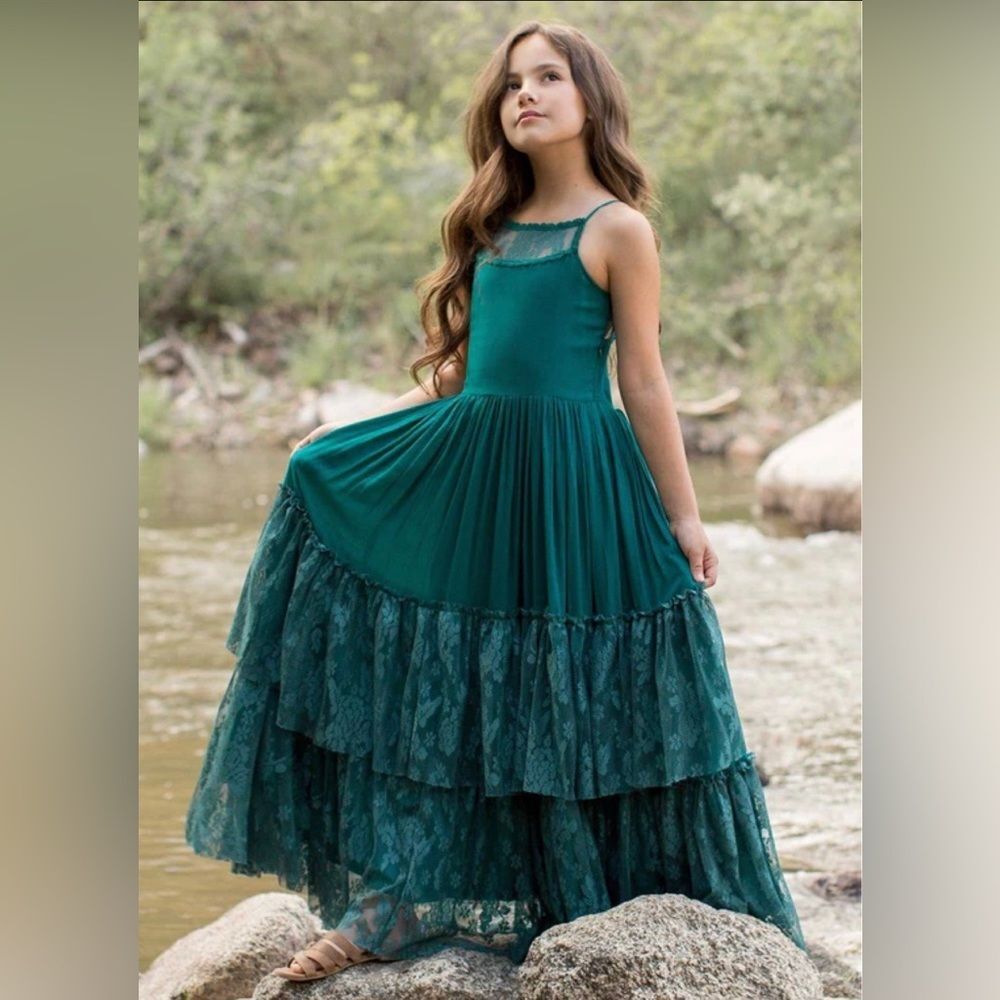 Joyfolie Catarin gown dress in teal sz 14 girls